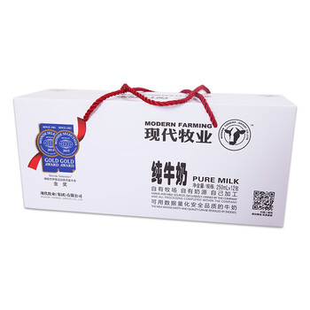
                                        
                                        现代牧业（MODERN FARMING）尊贵装纯牛奶 250ml×12包 尊享礼盒                
