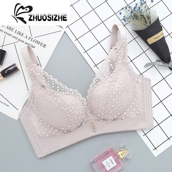 小胸聚拢厚薄款无钢圈防走光胸罩调整型女士无痕文胸 灰色蚕丝 75c