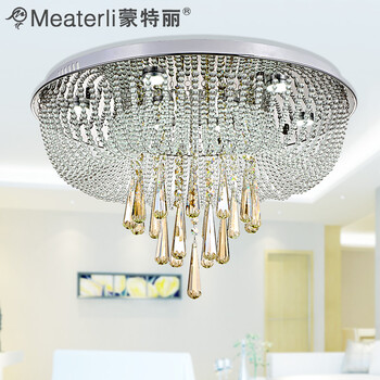 蒙特丽 LED水晶吸顶灯XG65 客厅餐厅卧室灯饰灯具 珠连碧合(B) 型号18(80cm)