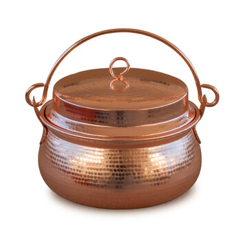 铜炖锅手工铜汤锅铜煲加厚紫铜野炊锅纯铜带盖洋芋焖饭铜吊锅 18口径