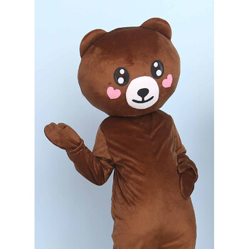 布朗熊人偶服装夏款 网红熊服装 卡通活动服行走表演服装yh 可爱女款