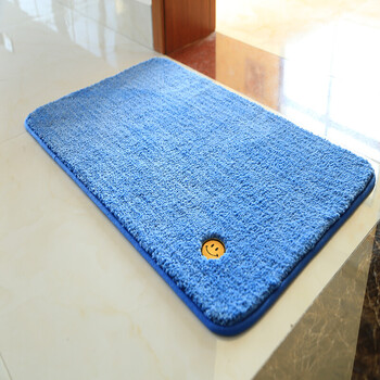 定做金黄风水地垫 橙 绿滑吸水门垫定制客厅大地毯 湖蓝色 100*130cm