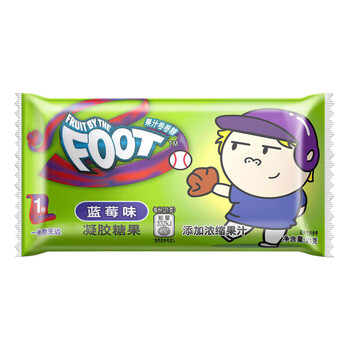 by the foot软糖怀旧零食趣味网红 水果味卷卷糖 软糖 蓝莓味21g(1袋)