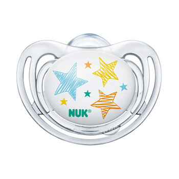 婴儿安抚奶嘴0-6-18月安慰奶嘴舒适安睡型图案随机 白色6-12个月