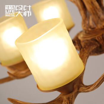 生活设计大师美式鹿角吊灯复古欧式客厅灯具餐厅灯酒吧创意个性树脂吊灯