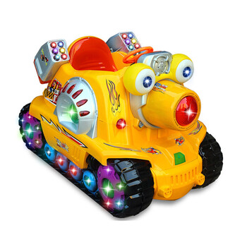 儿童投币摇摇车婴儿带音乐商用摇摆机电动玩具宝宝摇马 黄色激光坦克