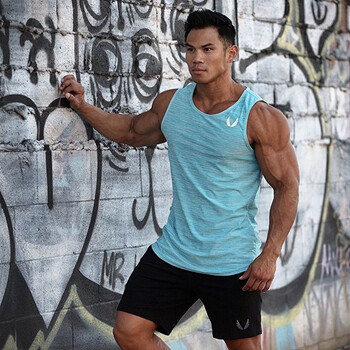 肌肉健身狗兄弟运动背心男无袖夏季透气吸汗户外跑步训练背心跨栏 湖