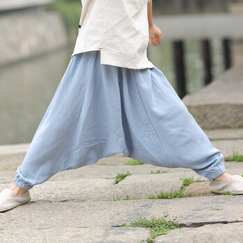 蓝色功夫垮裤 130【图片 价格 品牌 报价】-京东