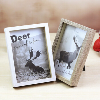 zakka创意礼品小鹿相框摆台 家居树脂工艺品摆件礼物个性相框b1 029