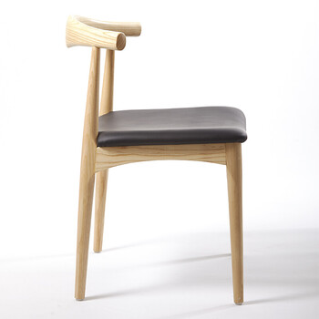 【整装】牛角椅实木餐椅家用简约时尚靠背椅餐厅设计师休闲 经典款