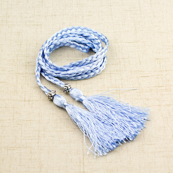 古风汉服古装发绳流苏红头绳长款宫绦腰带配饰发带发饰cos女 浅蓝