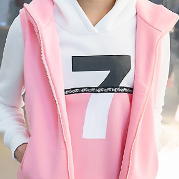 雅其乐 2015秋冬新款拼色运动卫衣套装女 828  粉红色 XL