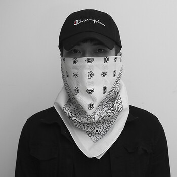 2018春夏男女嘻哈头巾潮流围巾领巾桑蚕丝丝巾真丝百搭小方巾 酒红单