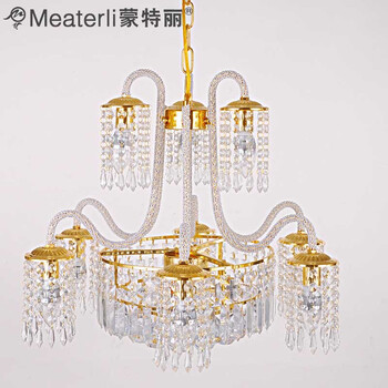 蒙特丽 金黄色水晶吊灯88091 豪华餐厅灯客厅灯卧室灯具(B) 88091