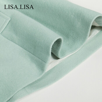 预售lisalisa2015秋冬新款女装韩版宽松毛呢外套甜美呢子大衣外套女秋 灰色 均码