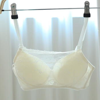 100%真丝桑蚕丝绢丝蕾丝抹胸防走光无钢圈运动薄款文胸胸罩 白色 m