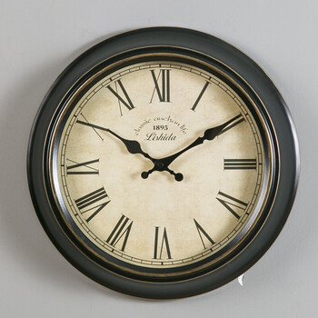 11钟面米黄色无秒针罗马数字 14英寸