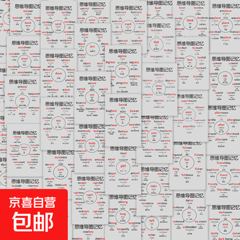 初高中数学物理英语生物知识点贴纸装饰笔记本桌面书本防水贴纸 64张单词词根记忆法思维导图贴纸 贴纸