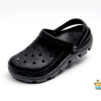 凉鞋女夏外穿cross迪特洞洞鞋情侣沙滩鞋防滑百搭包头时尚男女鞋 黑色