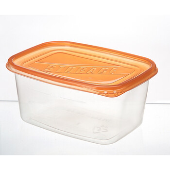 外卖大容量一次性餐盒饭盒打包盒快餐盒带盖1900ml保鲜盒 桔色