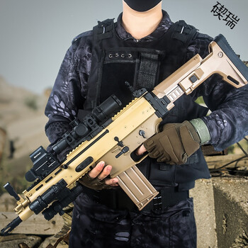 乐辉scar电动连发水弹枪下供弹模型绝地求生吃鸡抢水蛋玩具枪sn0826