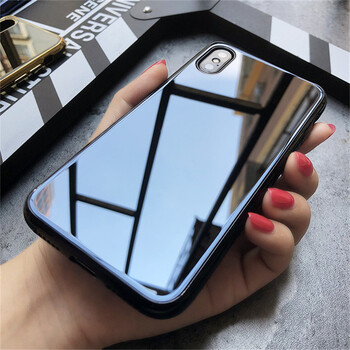 镜面创意8纯色电镀6s手机壳7plus钢化玻璃全包硅胶软壳7女男款防摔