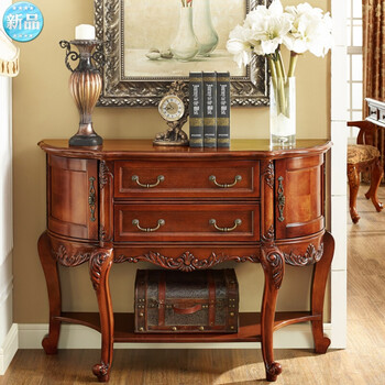 间厅柜 隔断柜欧式乡村复古玄关美式门厅玄关客厅家具装饰装饰柜 美式