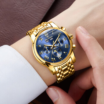 金仕盾(jsdun)男士手表夜光防水男表全自动机械表时尚运动多功能 钢带