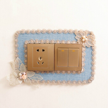 2018卡扣式开关套保护罩贴现代创意插座面板装饰婚房免胶开关罩 浅蓝