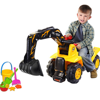 儿童节礼物玩具车 大号可骑可坐人工程车儿童小孩推土机玩具车宝宝