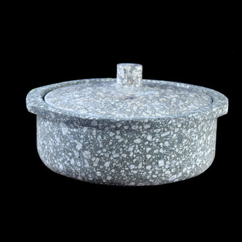 麦饭石石锅砂锅蒙阴特级麦饭石锅子天然石头锅养生石头锅 定制定制 高