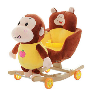 摇摇马儿童玩具两用摇摇车摇马宝宝周岁礼物儿童实木木马 馋嘴猴200