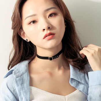 choker脖子饰品颈链项圈项链锁骨链女短款颈带网红同款chock 炫酷黑