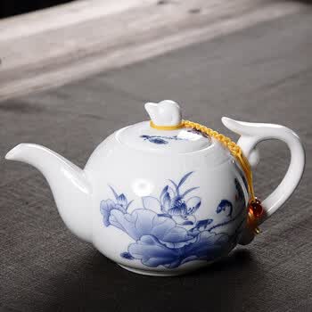 康乐品 景德镇陶瓷茶壶 功夫茶具青花瓷泡茶器白瓷泡茶壶单壶 01款品