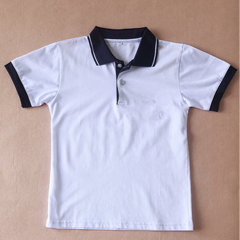 男女学生校服短袖校服t恤翻领韩版休闲团体服学生通用校服班服夏 育英