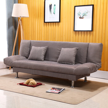 布艺沙发小户型简易沙发床折叠沙发多功能单人双人座懒人沙发 亚麻