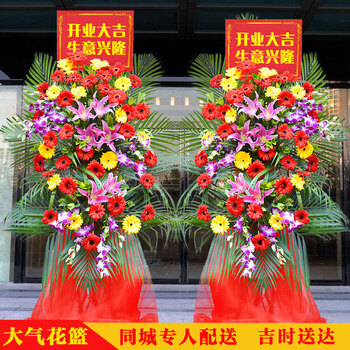 花巢开业花篮一对或一个鲜花速递同城配送上门乔迁庆典商务祝福公司开业送花客户朋友北京上海广州深圳开张大吉1个 爆款 图片价格品牌报价 京东