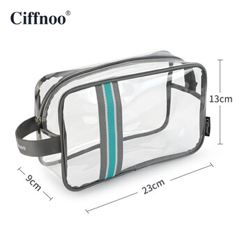 琪斐诺（Ciffnoo） 洗漱包男便携式收纳包防水健身房小沐浴包旅行洗澡包透明 浅灰色 小号