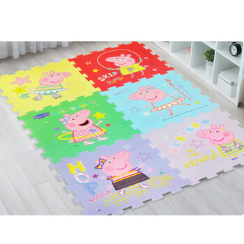 С Peppa Pig ˫ͼEPEӺƴӵ58*58*2cmеĭ߶ͯƴӵص棨6Ƭװ