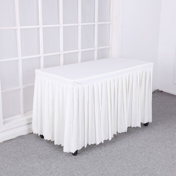 京东好店】签到台裙桌布展会活动桌套办酒店公会议桌裙定做桌布 白色
