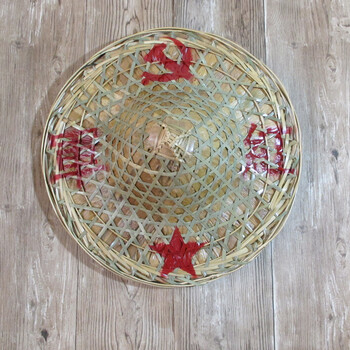 手工竹编红军斗笠帽遮阳帽蓑衣斗笠帽 舞蹈演出影视剧道具 红军大号