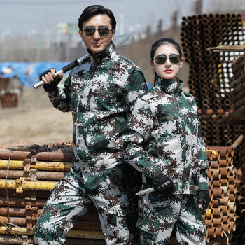 追云春秋林地迷彩服男套装作训服特种丛林军迷服饰防刮军训服 军绿色