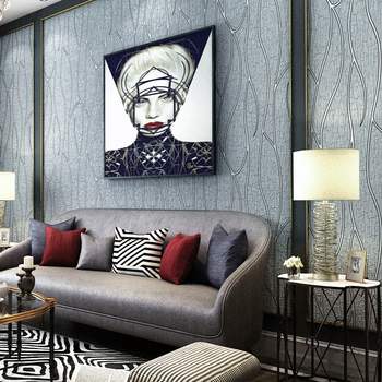 现代卧室客厅简约壁纸鹿皮绒墙纸无纺布曲线条纹3d电视背景壁纸银灰色 图片价格品牌报价 京东