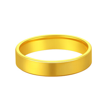 艾芮足金黄金戒指女款 光面情侣 金戒指 珠宝首饰 10号 5g