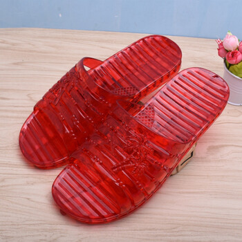 pl夏季女凉拖鞋塑胶软底空调拖鞋漏水一字拖鞋女家用拖wy 红色 38