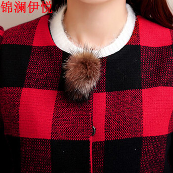 锦澜伊悦新款春装女装女士小香风格子羊毛呢外套女短款韩版修身春季女装开衫 红黑格 L