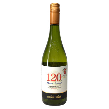 圣丽塔 120系列霞多丽干白葡萄酒 750ml 单瓶装 智利进口白葡萄酒