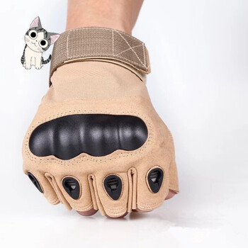 器械半指手套男登山特种兵作战训练手套 沙漠风暴沙色升级版(送头巾