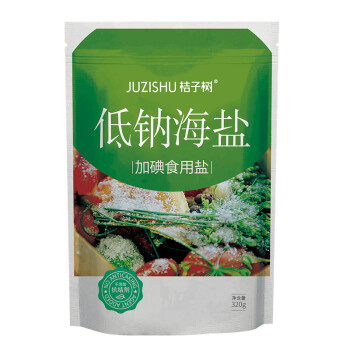 JUZISHU桔子树 加碘低钠海盐 不添加抗结剂  钠钾平衡食盐 食用盐320g