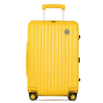eben拉杆箱32寸pc纯色竖条纹万向轮登机箱男女行李箱 极速黄